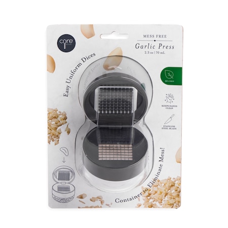 Core Kitchen Garlic Press Container with SS Blades - Onyx 46749